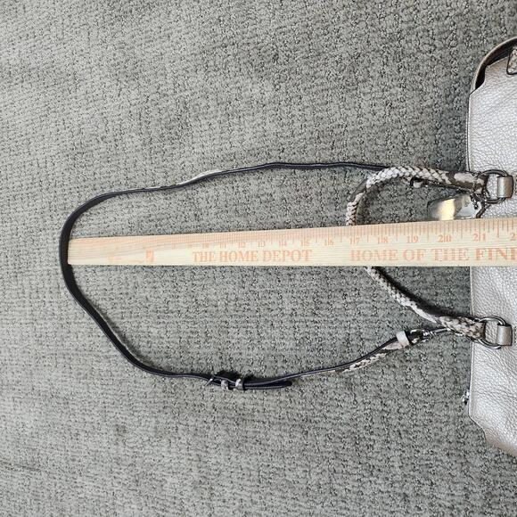 Coach Emma Satchel Metallic Pebble Leather Snake Embossed Size Medium - Picture 5 of 16